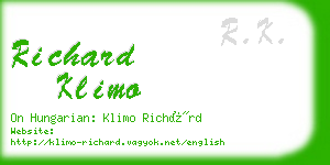 richard klimo business card